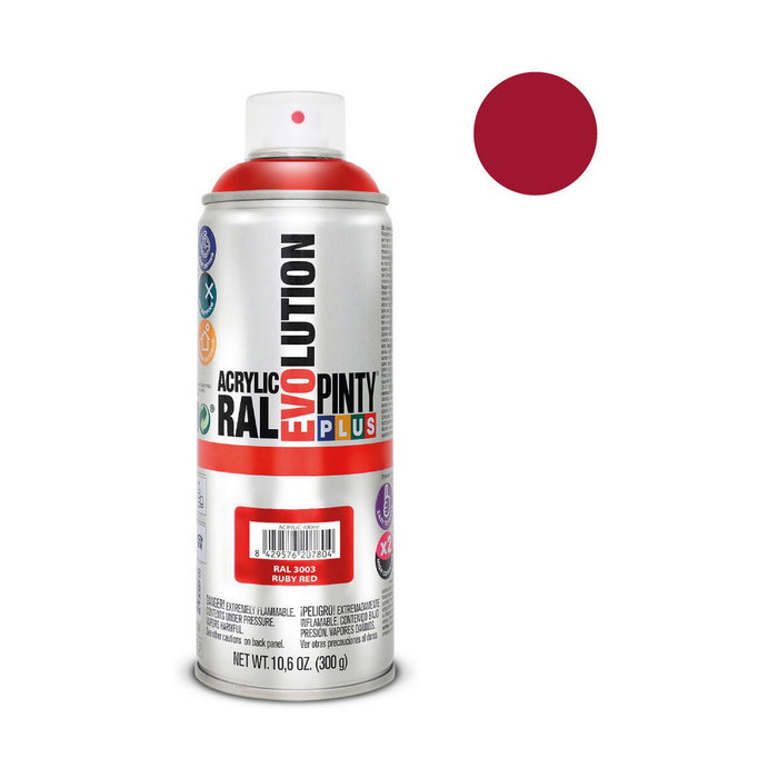 Pinty Plus Pintura acrílica spray Evolution RAL 3003 Rojo rubí