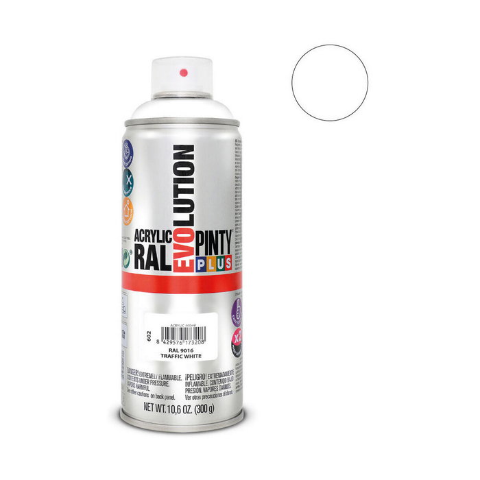 Pinty Plus Pintura en spray tech 520 cc para electrodomésticos RAL 9016 blanco
