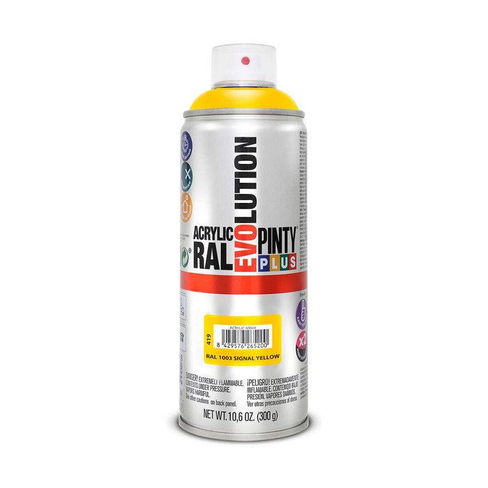 Pinty Plus Pintura acrílica spray Evolution RAL 1003 Signal Yellow 520 cc