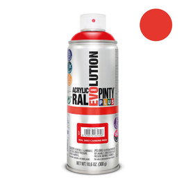 Pinty Plus Pintura acrílica spray Evolution RAL 3002 Carmine Red 520 cc 300g secado rápido interior exterior