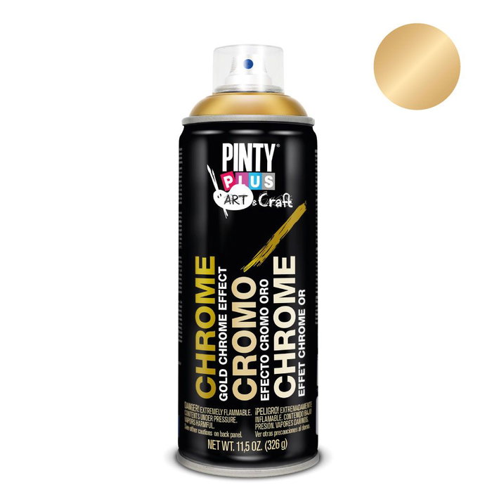 Pinty Plus C151 Pintura Spray Art & Craft 520cc Efecto Cromo Oro Dorado Reflectante 400 ml Pinty Plus C151 Pintura Spray Art & Craft 520cc Efecto Cromo Oro Dorado Reflectante 400 ml