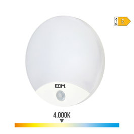 Edm Aplique LED redondo con sensor de movimiento 13W 1850lm 4000K ø25x4,9cm