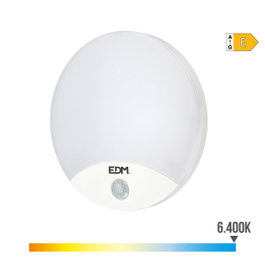 Edm Aplique LED redondo con sensor de movimiento 13W 1850lm 6400K IP44