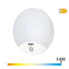 Edm Aplique LED Redondo con Sensor de Movimiento 13W 1850lm 6400K Luz Fría IP44 Ø25x4.9cm