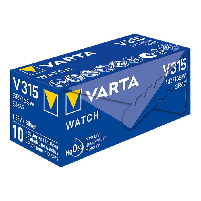 Varta V315 Micro Pila Botón Óxido de Plata 1,55V Ø7,9x1,68mm Blister Varta V315 Micro Pila Botón Óxido de Plata 1,55V Ø7,9x1,68mm Blister