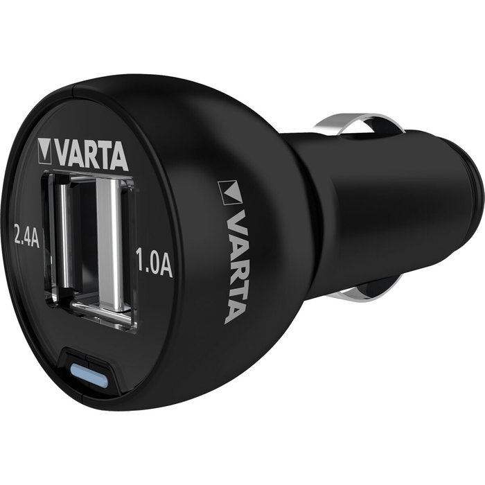 Varta Adaptador Cargador de Coche 12V con Doble Puerto USB y Cable Micro-USB