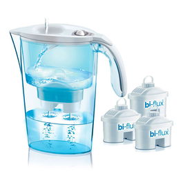 Laica J9047WS Kit Jarra Stream 2,3L Blanca con 3 Filtros Bi-Flux