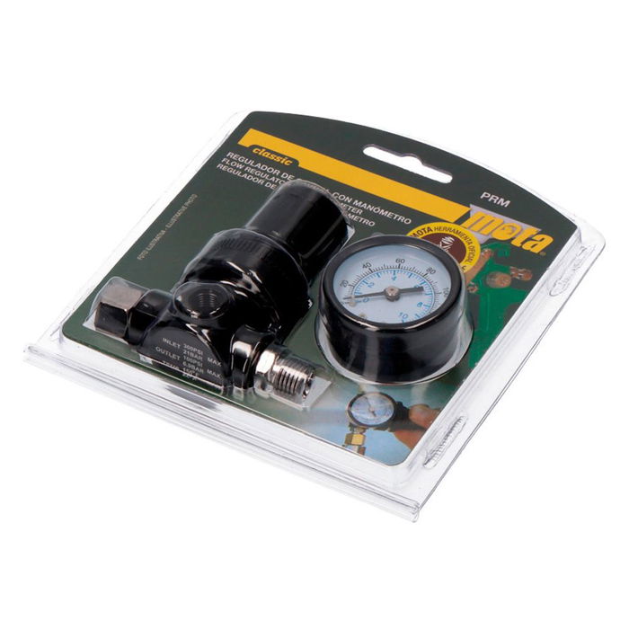 Mota Herramientas Regulador de Caudal con Manometro PRM ¼" para Automoción Mota Herramientas Regulador de Caudal con Manometro PRM ¼" para Automoción