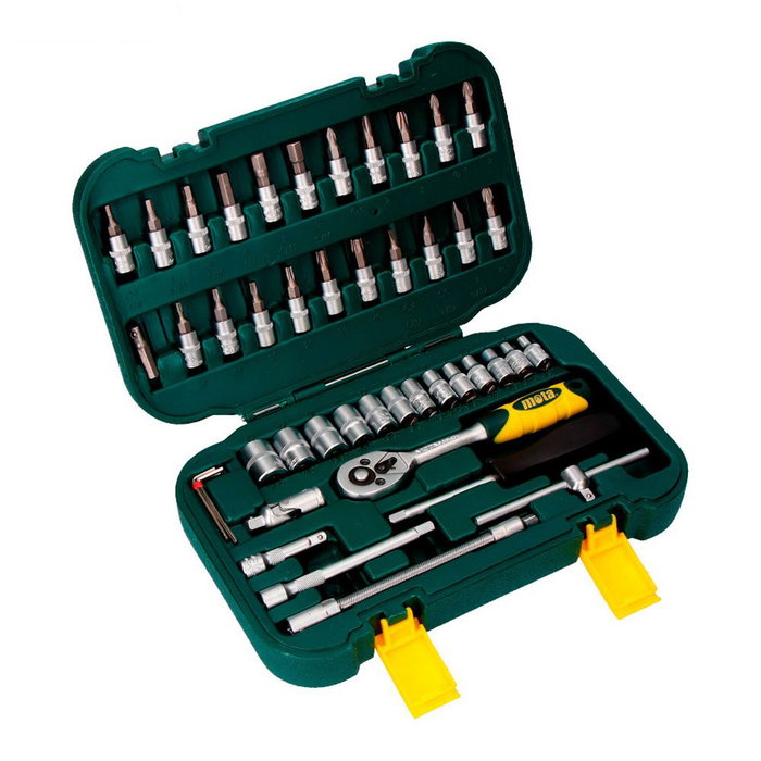 Mota Herramientas Juego de Bocallaves y Accesorios 1/4 Pulgadas Cromo Vanadio 45 Piezas con Llaves Hexagonales, Torx®, Phillips y Pozidriv - Modelo EK402 Mota Herramientas Juego de Bocallaves y Accesorios 1/4 Pulgadas Cromo Vanadio 45 Piezas con Llaves Hexagonales, Torx®, Phillips y Pozidriv - Modelo EK402