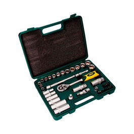 Mota Herramientas Ek502 - Juego de Herramientas 3/8" 40 Piezas Cromo Vanadio: Bochas, Llaves Largas, Sacabujías, Puntas (Torx, Phillips), Carraca