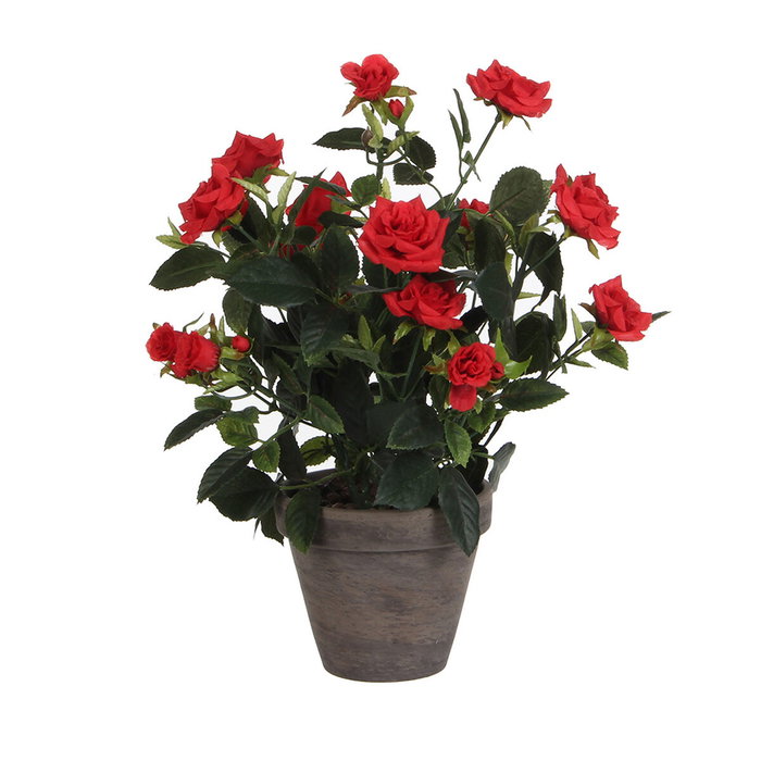 Mica Decorations Maceta de porcelana gris con rosal rojo de PVC, ø11,5 x 33 x 25 cm Mica Decorations Maceta de porcelana gris con rosal rojo de PVC, ø11,5 x 33 x 25 cm