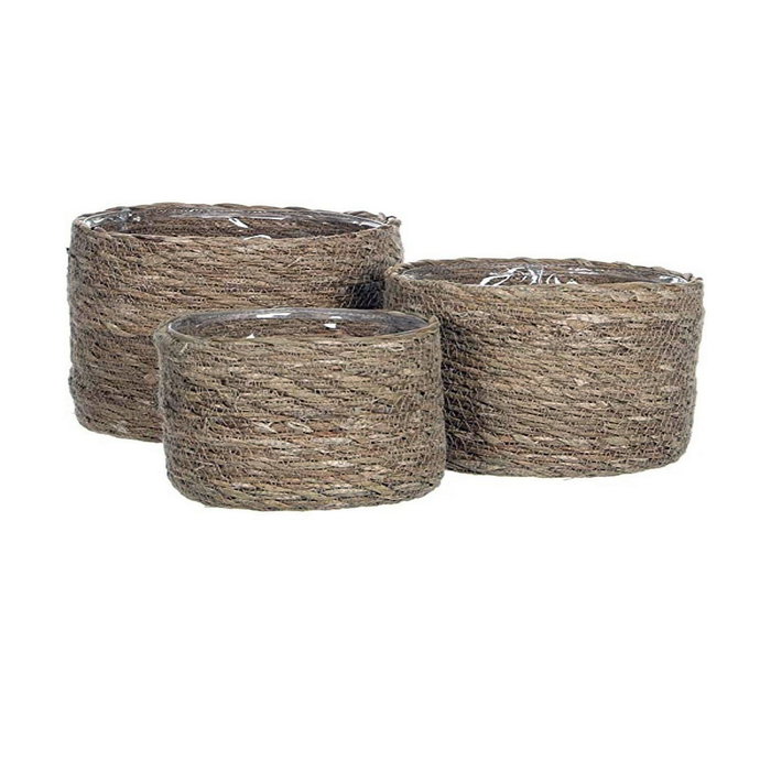 Mica Decorations Set de 3 Cestos de Mimbre Modelo Atlantic Marrón