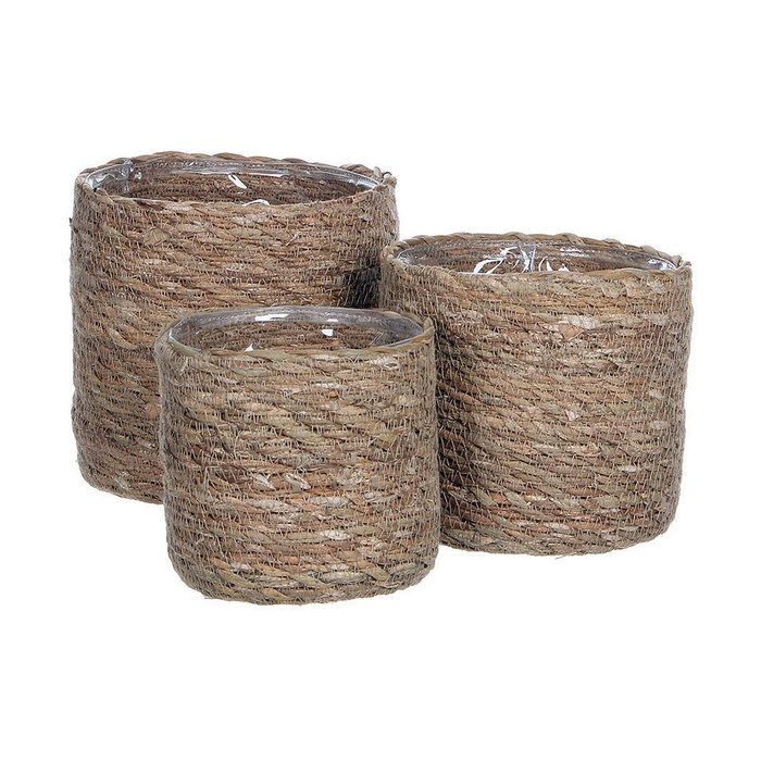 Mica Decorations Set de 3 Cestos de Mimbre Modelo Atlantic Marrón