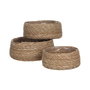 Mica Decorations Cesto de Mimbre Set de 3 Piezas ø20x8 cm, ø23x9 cm, ø26x10 cm Marrón