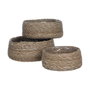 Mica Decorations Set de 3 cestos de mimbre Marrón ø20x8 cm, ø23x9 cm, ø26x10 cm
