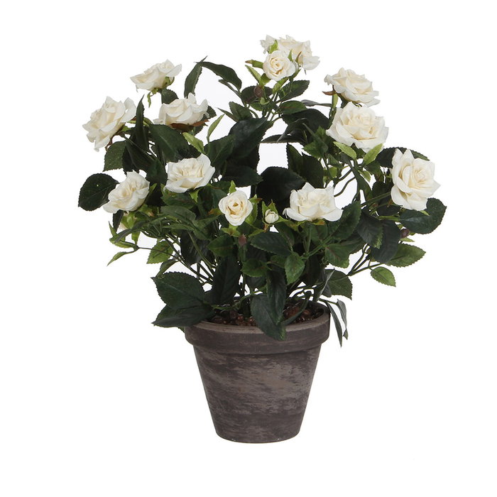 Mica Decorations Maceta de porcelana gris con rosal rosa de PVC, ø11,5 x 33 x 25 cm Mica Decorations Maceta de porcelana gris con rosal rosa de PVC, ø11,5 x 33 x 25 cm