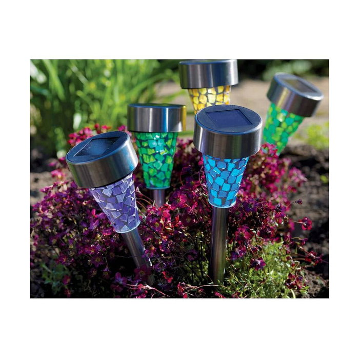 Lumineo Estaca solar Mosaico, colores surtidos, ø7,5 × 30 cm Lumineo Estaca solar Mosaico, colores surtidos, ø7,5 × 30 cm