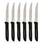 Basic & Co Set de 6 Cuchillos para Carne Inoxidables de 21 cm, Colores Surtidos
