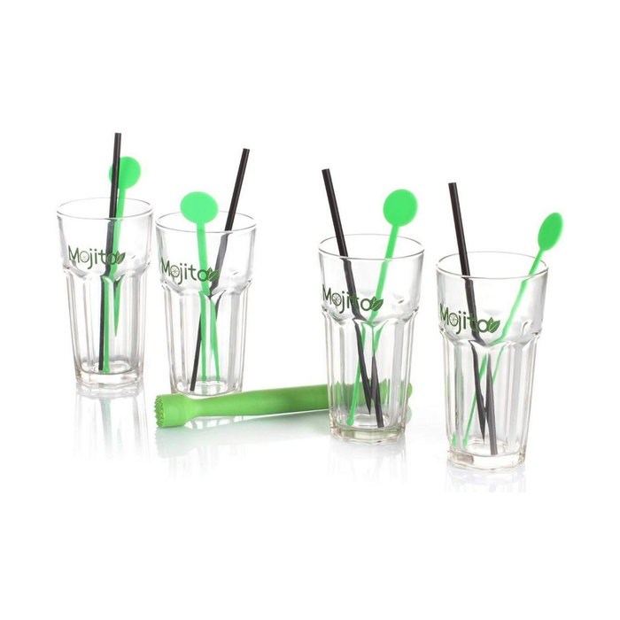 Secret Of Gourmet Kit para mojitos 13 piezas de cristal en transparente y verde