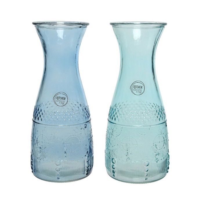 Botella de Cristal con Relieve 1,10 L ø10 x 25 cm Botella de Cristal con Relieve 1,10 L ø10 x 25 cm