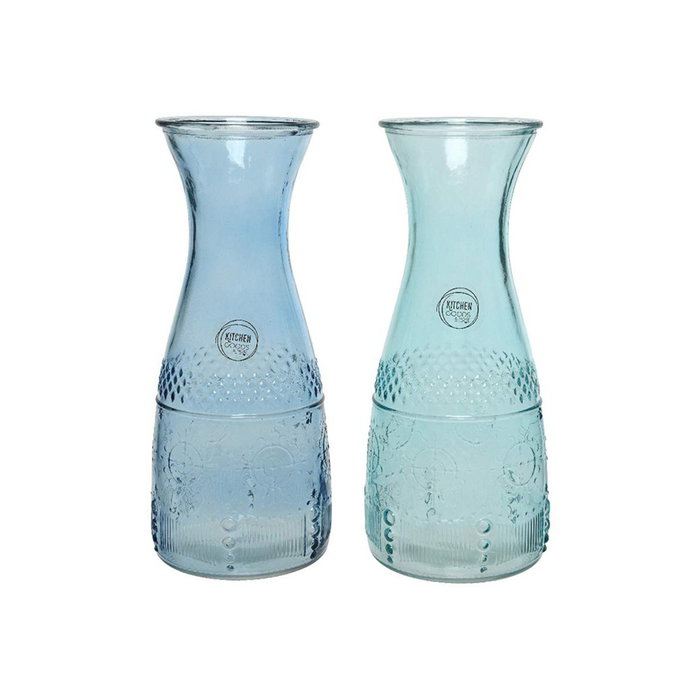 Botella de cristal con relieve ø10 x 25 cm 1,10 l modelos surtidos Botella de cristal con relieve ø10 x 25 cm 1,10 l modelos surtidos
