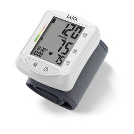 Laica Tensiometro de Muñeca BM1006W para Medir Presión Arterial y Frecuencia Cardíaca con Pantalla LCD y Memoria