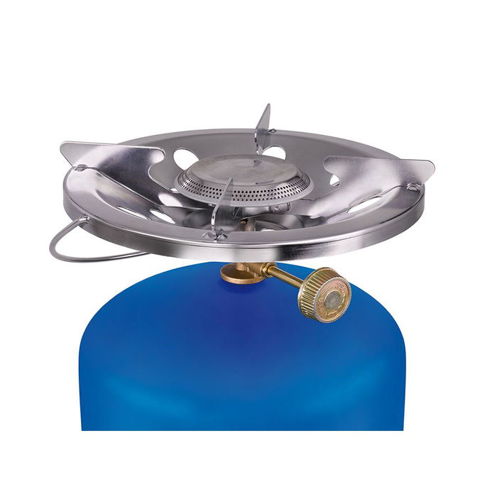 Super Ego Hornillo Grande de Camping Portatil 1900W Ajustable para Botella de Gas Azul 32h Autonomía Ideal Exterior