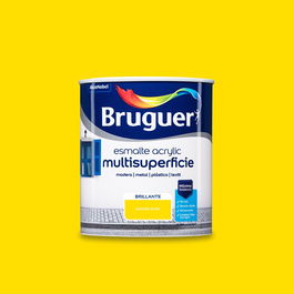Bruguer Esmalte Acrílico Multisuperficie Amarillo Limón Brillante 750 ml Interior/Exterior