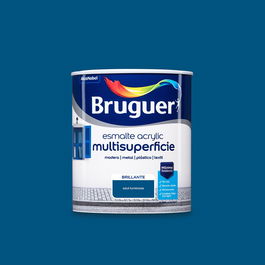 Bruguer Esmalte Acrílico Multisuperficie Azul Luminoso Brillante 750 ml Interior/Exterior