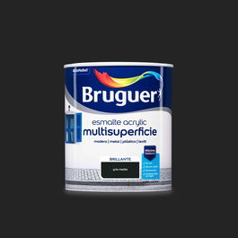 Bruguer Esmalte Acrílico Multisuperficie Gris Medio Brillante 750 ml Interior Exterior