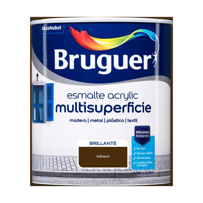 Bruguer Esmalte acrílico multisuperficie brillante tabaco 750 ml