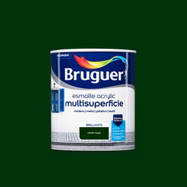 Bruguer Esmalte Acrílico Multisuperficie Verde Mayo Brillante 750 ml Interior Exterior