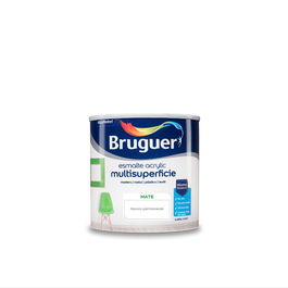 Bruguer Esmalte acrílico multisuperficie blanco permanente mate 250 ml interior exterior