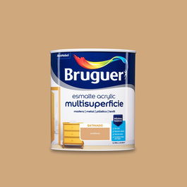 Bruguer Esmalte Acrílico Multisuperficie Avellana Satinado 750 ml Interior Exterior Sin Olor
