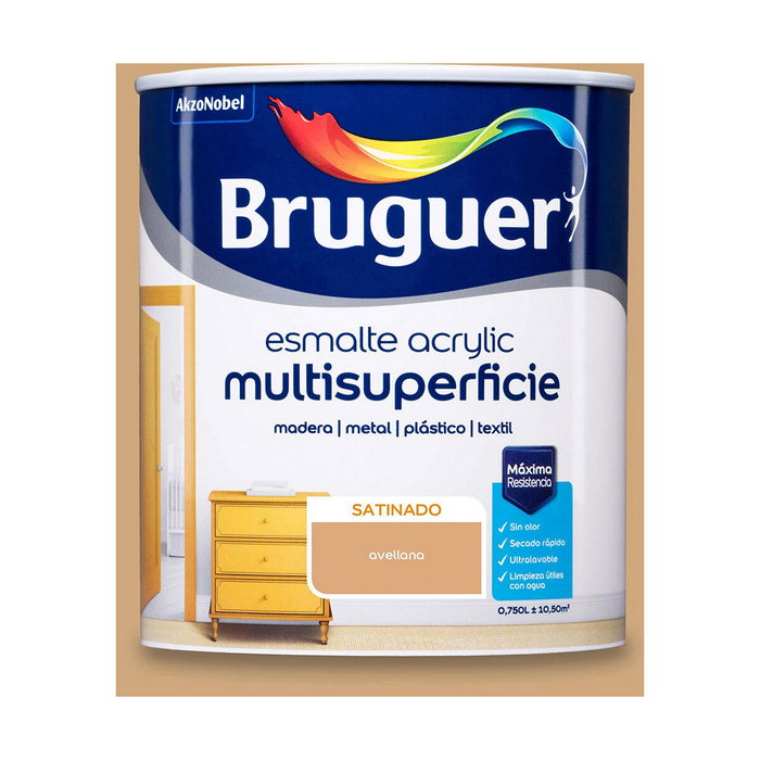 Bruguer Esmalte acrílico multisuperficie avellana satinado 750 ml