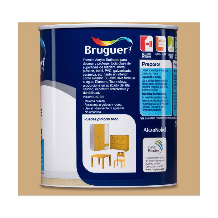Bruguer Esmalte acrílico multisuperficie avellana satinado 750 ml