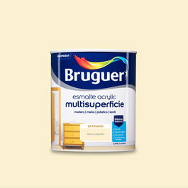 Bruguer Esmalte Acrílico Multisuperficie Blanco Algodón Satinado Interior/Exterior 750 ml