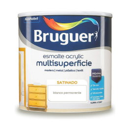 Bruguer Esmalte acrílico multisuperficie blanco permanente satinado 250 ml