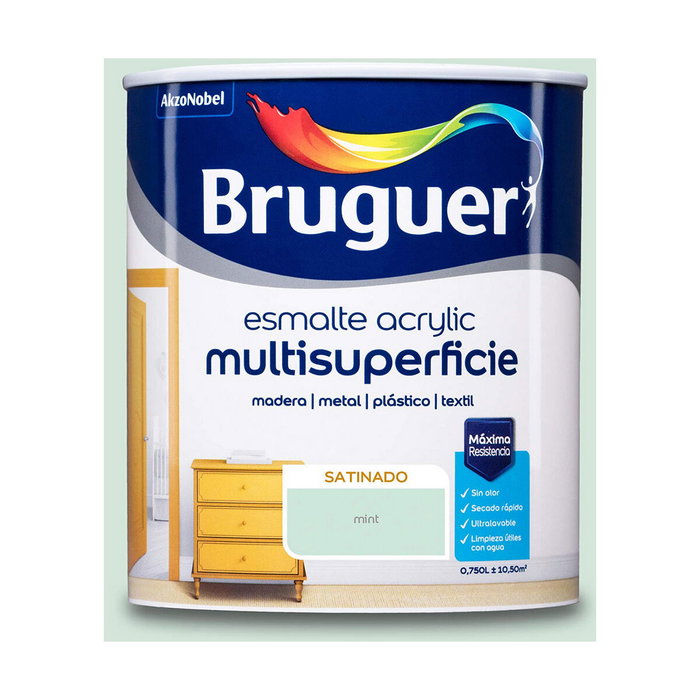 Bruguer Esmalte acrílico multisuperficie mint satinado 750 ml
