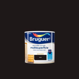Bruguer Esmalte Acrílico Multisuperficie Negro Satinado 250 ml Interior/Exterior