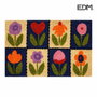 Edm Felpudo de fibra de coco modelo flores 60 x 40 cm