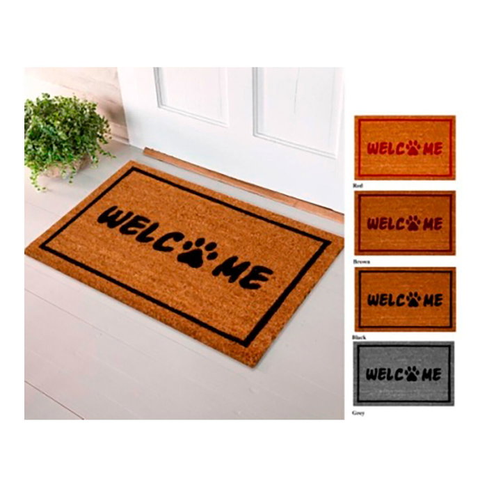 Edm Felpudo de fibra de coco modelo Welcome huella, 60 x 40 cm