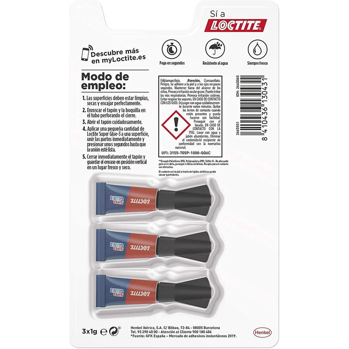 Loctite Super Glue 3 Mini Trio 3 x 1 g