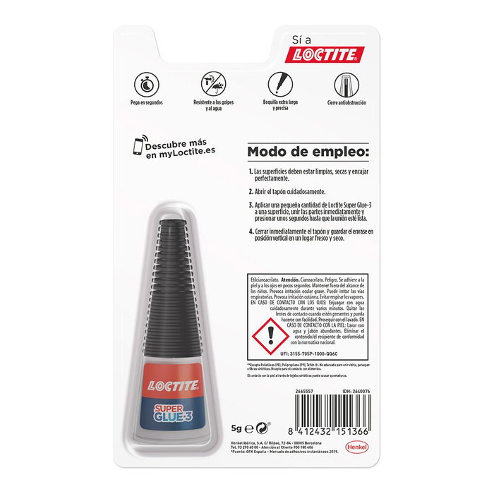 LOCTITE Super-Glue Precision 5G Pegamento Boquilla Extra Larga Loctite