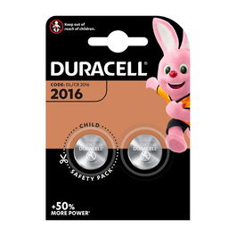 Duracell Pila Botón Litio CR2016 3V Ø20x1.6mm Blíster 2 Unidades