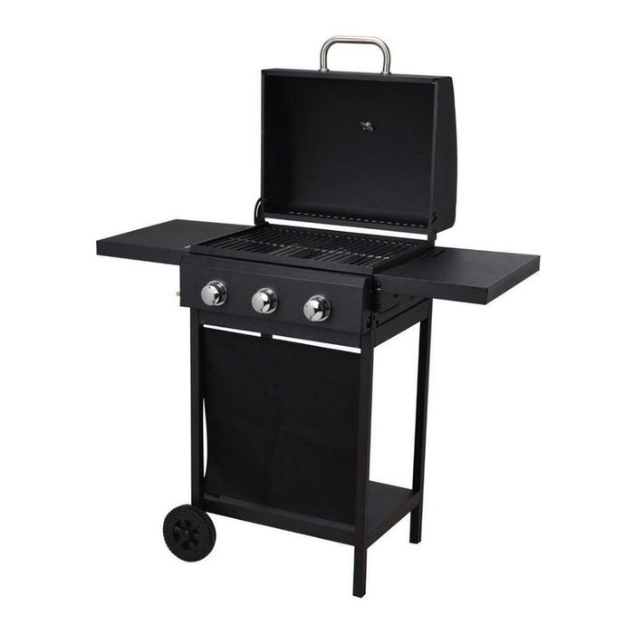 Vaggan Barbacoa de Gas de 3 Fuegos 139x56,5x106cm Negro