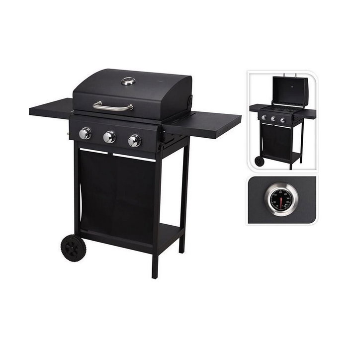 Barbacoa de Gas Vaggan 139 x 56,5 x 106 cm Negro Barbacoa de Gas Vaggan 139 x 56,5 x 106 cm Negro