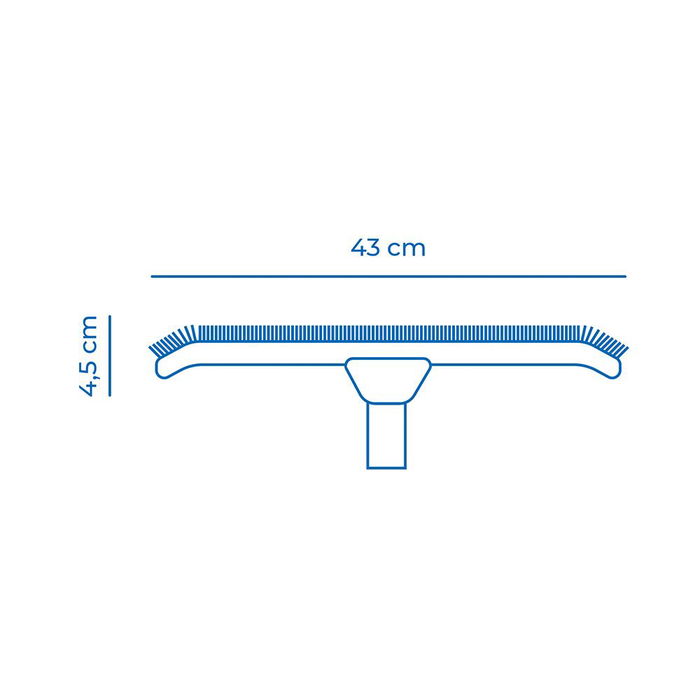Edm Cepillo de Bordes para Piscina Classic 43x14.5x4.5 cm - Conexión Rápida Ø2.8 cm, Polipropileno, Azul, Adaptable