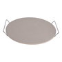 Excellent Houseware Piedra para Pizza Ø33 cm con Asas de Metal - Bandeja de Piedra para Horno