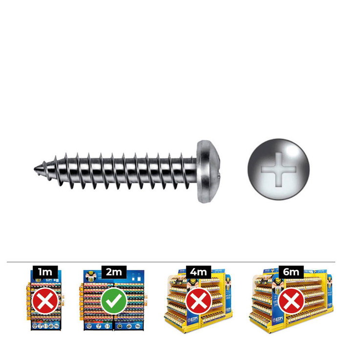 Celo Tornillo chapa alomada Phillips DIN 7981 4,8x38mm zincado caja 200 unid. Celo Tornillo chapa alomada Phillips DIN 7981 4,8x38mm zincado caja 200 unid.
